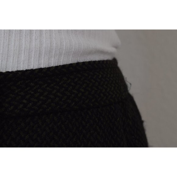 Vintage 90s Black &‎ Green Wool Lined Trousers size 12 | 32 waist - Picture 8 of 10